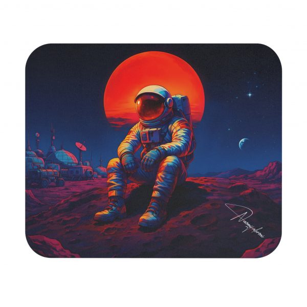 Astronaut Sitting on Mars Mouse Pad | Space Sci‑Fi Desk Mat